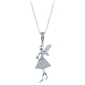 Rhodium Plated 925 Sterling Silver Fairy CZ Necklace - GMN00189 | Silver Palace Inc.