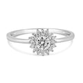 Rhodium Plated 925 Sterling Silver Flower Moissanite Ring - MGMR00004