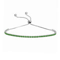 Silver 925 Rhodium Plated Green CZ Lariat Bracelet - STB00534RH-GRN | Silver Palace Inc.