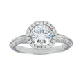Silver 925 Rhodium Plated Halo CZ Bridal Ring - STR01110 | Silver Palace Inc.