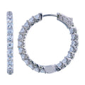 Rhodium Plated 925 Sterling Silver Inside Out CZ Hoop Vault Lock Earrings 24mm - STE01307 | Silver Palace Inc.