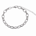 Rhodium Plated 925 Sterling Silver Interlocking Oval CZ Bracelet - STB00586