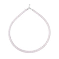 Rhodium Plated 925 Sterling Silver Mesh Inlay Swarovski Crystals Necklace - ECN00014RH