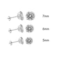 Sterling Rhodium Plated 925 Sterling Silver Moissanite Stone Round Push Back Earring - MGME00008 | Silver Palace Inc.