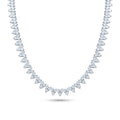Rhodium Plated 925 Sterling Silver Multi Shape Clear CZ Tennis Necklace - STP01851
