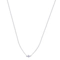Rhodium Plated 925 Sterling Silver Northstar Clear CZ Necklace - STP01823 | Silver Palace Inc.