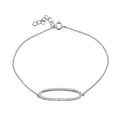 Silver 925 Rhodium Plated Open Oval Chain Bracelet - BGB00339 | Silver Palace Inc.