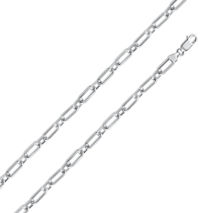 Rhodium Plated 925 Sterling Silver Paperclip Alternating Link Chain 6mm - CH541 RH | Silver Palace Inc. #plating_rhodium