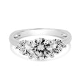 Rhodium Plated 925 Sterling Silver Past Present and Future Moissanite Ring - MGMR00001