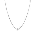 Rhodium Plated 925 Sterling Silver Rope Clear CZ Adjustable Link Necklace - ITN00160-RH | Silver Palace Inc.