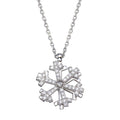 Rhodium Plated 925 Sterling Silver Rotating Snow Flake CZ Necklace - GMN00099 | Silver Palace Inc.