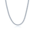 Rhodium Plated 925 Sterling Silver Round Clear 4.8mm Tennis Bridal Necklace - GMN00209
