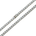 Rhodium Plated 925 Sterling Silver Round CZ Tennis Necklace 3.5mm - GMN00226