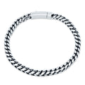 Rhodium Plated 925 Sterling Silver Round Franco Bracelet with Bar Lock 5.4mm - CHHB006