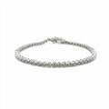 Rhodium Plated 925 Sterling Silver Round Moissanite 2.25mm Tennis Bracelet - MGMB00077
