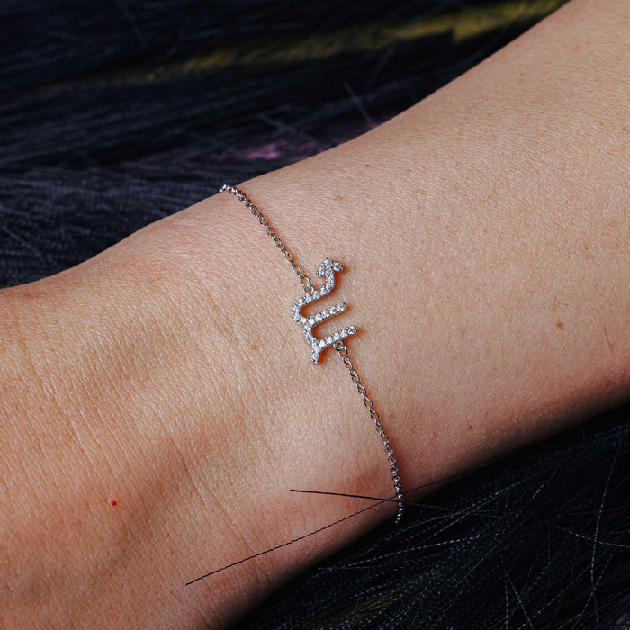 Rhodium Plated 925 Sterling Silver Scorpio Zodiac CZ Adjustable Link Bracelet - BGB00377
