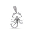 Rhodium Plated 925 Sterling Silver Scorpion Clear CZ Small Pendant - GMP00154