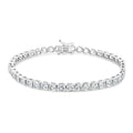 Rhodium Plated 925 Sterling Silver Square CZ 4mm Tennis Bracelet - STB00623 | Silver Palace Inc.