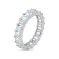 Rhodium Plated 925 Sterling Silver Square Moissanite Stone Eternity Band Ring - MGMR00007
