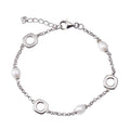 Rhodium Plated 925 Sterling Silver Square Mother of Pearl Adjustable Bracelet - STB00618 | Silver Palace Inc.
