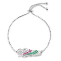Rhodium Plated 925 Sterling Silver St Jude 9.3mm Cuban Box Lariat Bracelet - GMB00121