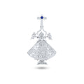 Rhodium Plated 925 Sterling Silver Virgen De San Juan De Los Lagos 22mm Pendant - GMP00129