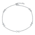 Rhodium Plated 925 Sterling Silver Wave Link Anklet - BGF00031 | Silver Palace Inc.