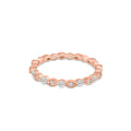 Silver 925 Rose Gold Plated CZ and Eye Pattern Eternity Ring - BGR01185RGP | Silver Palace Inc.