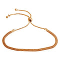 Silver 925 Rose Gold Plated Mesh Chain Lariat Bracelet - ECB00117RGP | Silver Palace Inc.
