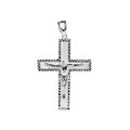 Sandblasted Finish 925 Sterling Silver Diamond Cut Jesus Christ Cross Pendant - GMP00162
