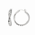 Silver 20mm Diamond Cut Twist Hoop Earring