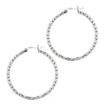 Silver 2x30MM Diamond Cut Earring
