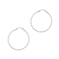 Silver 2x40MM Diamond Cut Earring