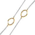 Silver 925 Chain Necklace with Curved Gold Plated Loops - ITN00117RH-GP | Silver Palace Inc.
