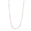 Silver 925 Diamond Cut Beaded Two-Tone Rose Gold Plated Italian Necklace - ITN00109RGP | Silver Palace Inc.