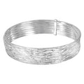 Silver 925 High Polished Criss Cross Diamond Cut Semanario Bangle Bracelet - BG128 | Silver Palace Inc.