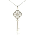 Silver 925 Rhodium Plated Elegant Key Chain Pendant with Diamond Accents - STP01038 | Silver Palace Inc.