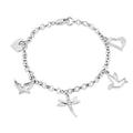 Silver 925 Rhodium Plated Figures Bracelet - BGB00218