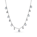 Silver 925 Rhodium Plated Synthetic Opal Clear CZ Necklace - BGP01369