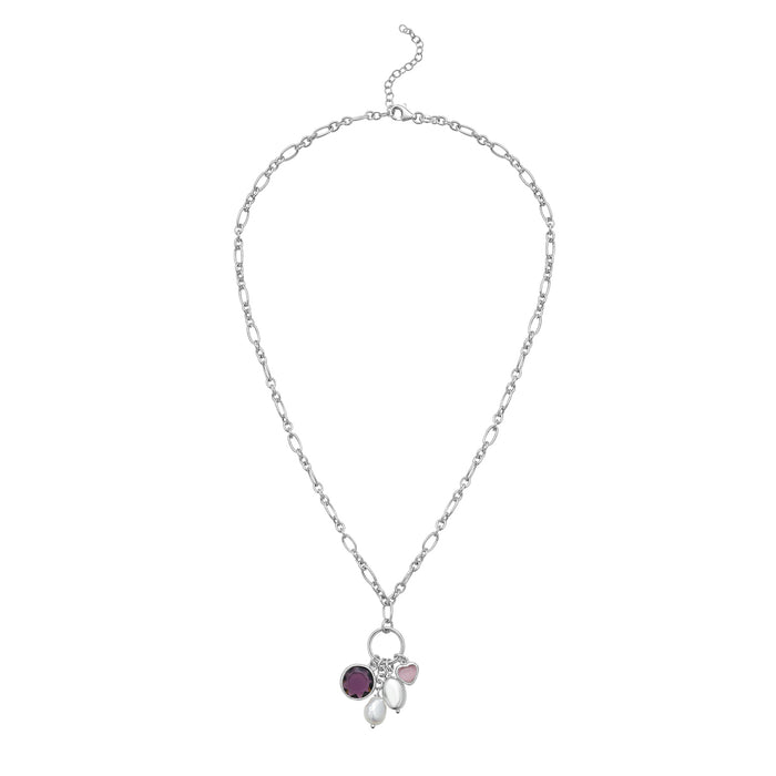 Silver CZ Charm Necklace
