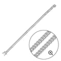 Silver Rhodium Plated 925 Miami Curb Bracelet 7mm - CH447 RH | Silver Palace Inc.