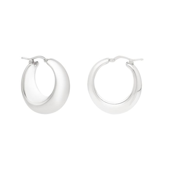 Silver Sculpted Hoops