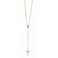 Silver Tri-color Rosary Necklace