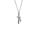 Stainless Steel Big and Small Intertwined Cross Pendant Necklace - SSP00480