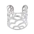 Stainless Steel Wave Cutout Cuff Bracelet - SSB00005