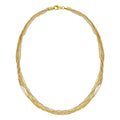 Silver 925 3 Toned DC Bead Necklace 1mm - N00013 | Silver Palace Inc.