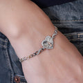 Three Tone Plated 925 Sterling Silver Diamond Cut Moissanite or Cubic Zirconia Heart Guadalupe Adjustable Bracelet - MGMB00153TRI | GMB00153TRI