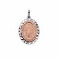 Two-Tone 925 Sterling Silver Virgin Mary Medallion Pendant - ARP00018RGP