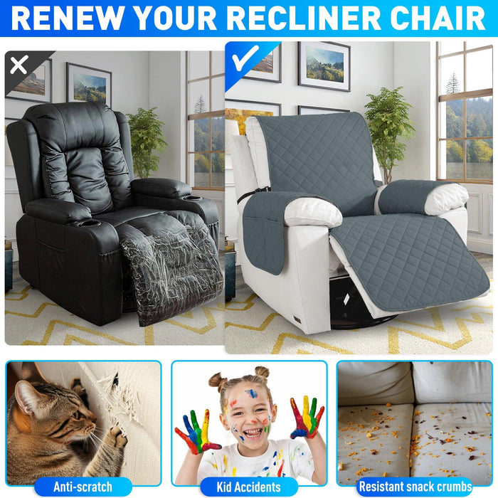 Ystyle Waterproof Recliner Chair Cover with Side Pockets Non Slip-YSTYLE