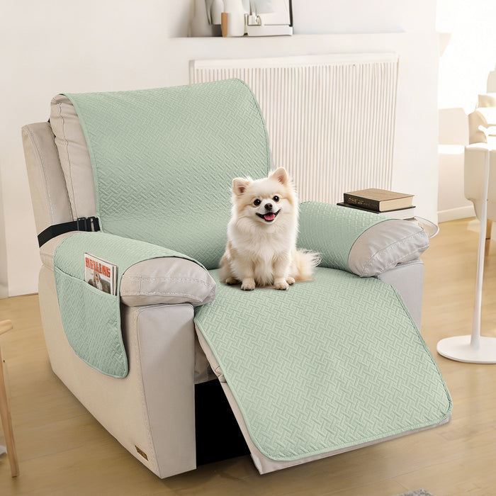 Waterproof Armchair Cover with Anti-Slip Back and Side Pockets